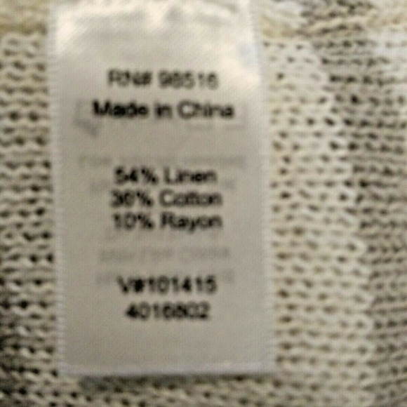 NWT COLDWATER CREEK sweater top silver sequins gray stripes LINEN BLEND - Picture 6 of 8